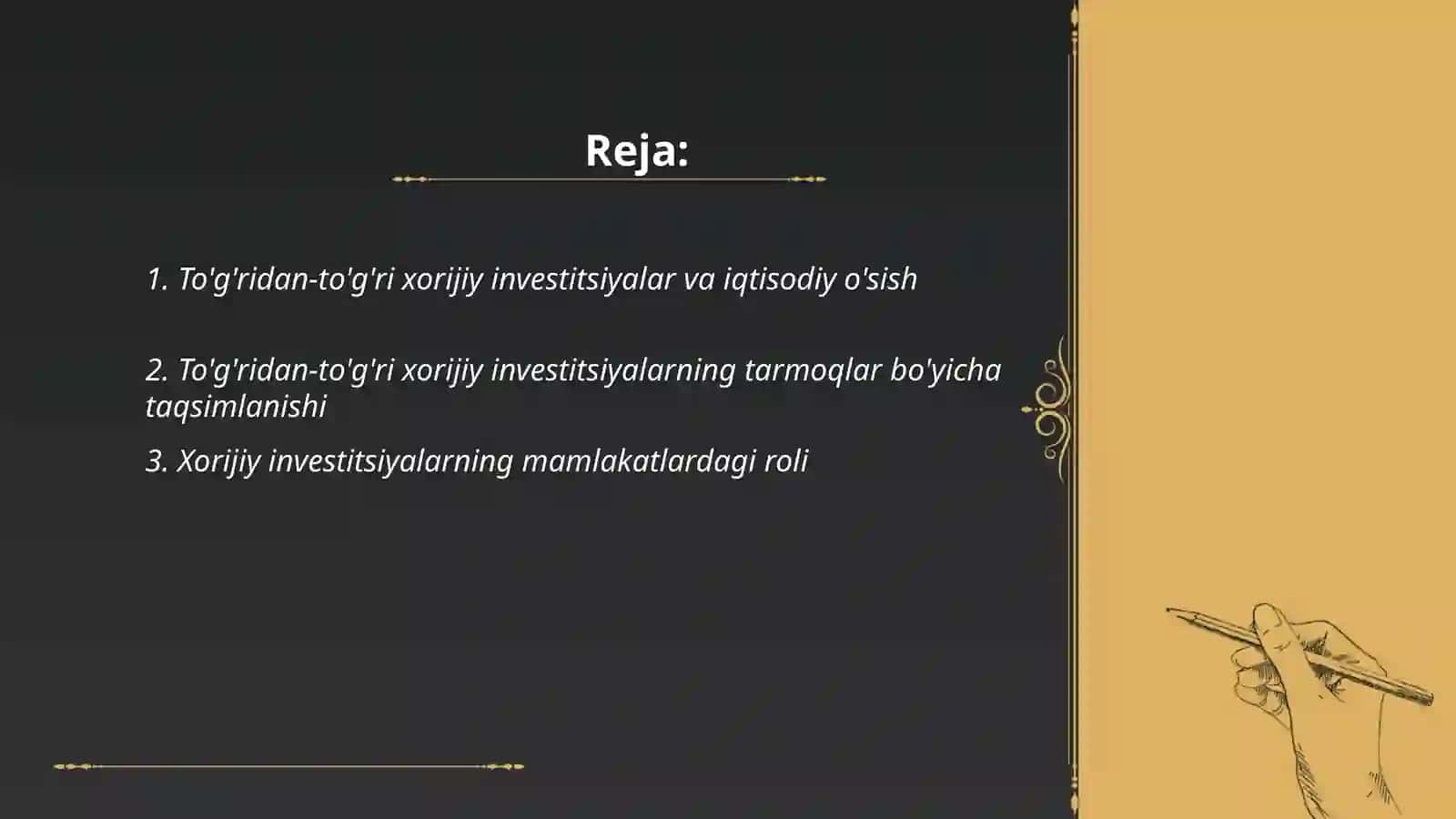 To’g’ridan to’g’ri xorijiy investitsiyalar 2
