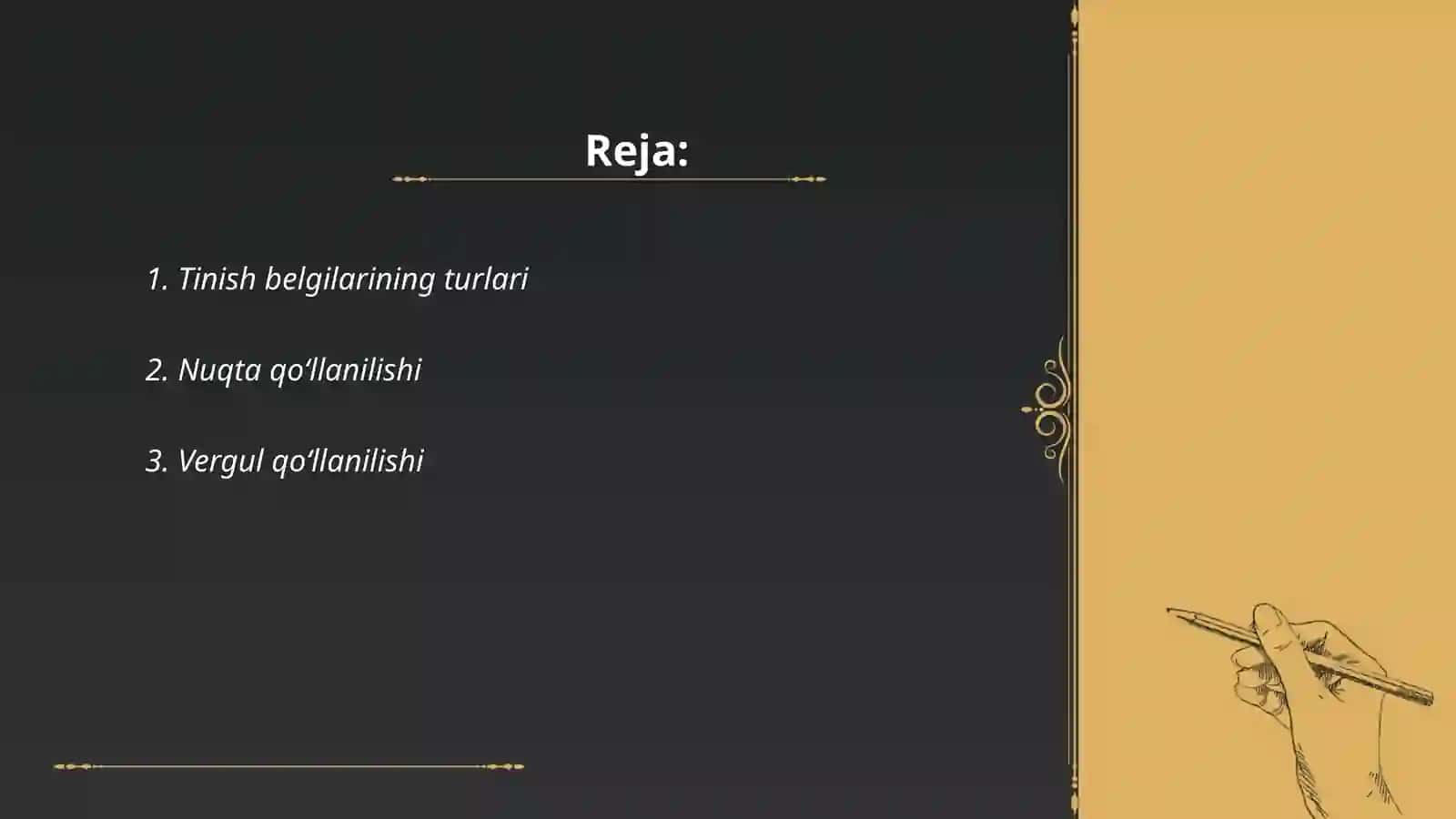 Tinish belgilarining ishlatilishiga mashqlar 2