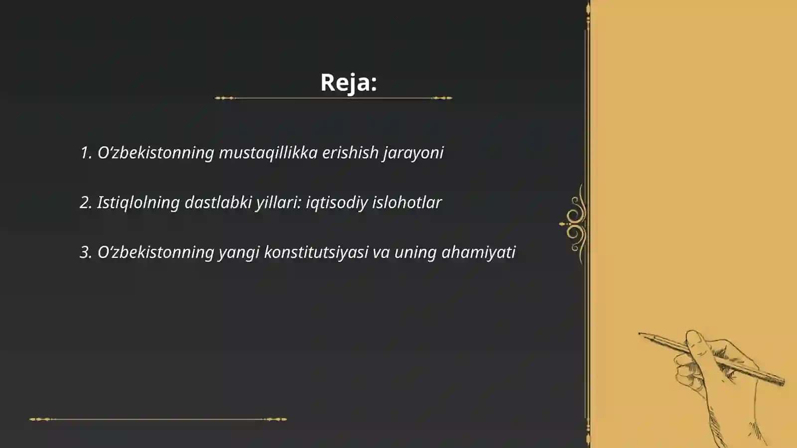 Oʻzbekistoning oʻziga xos istiqlol va taraqqiyot yoʻli 2