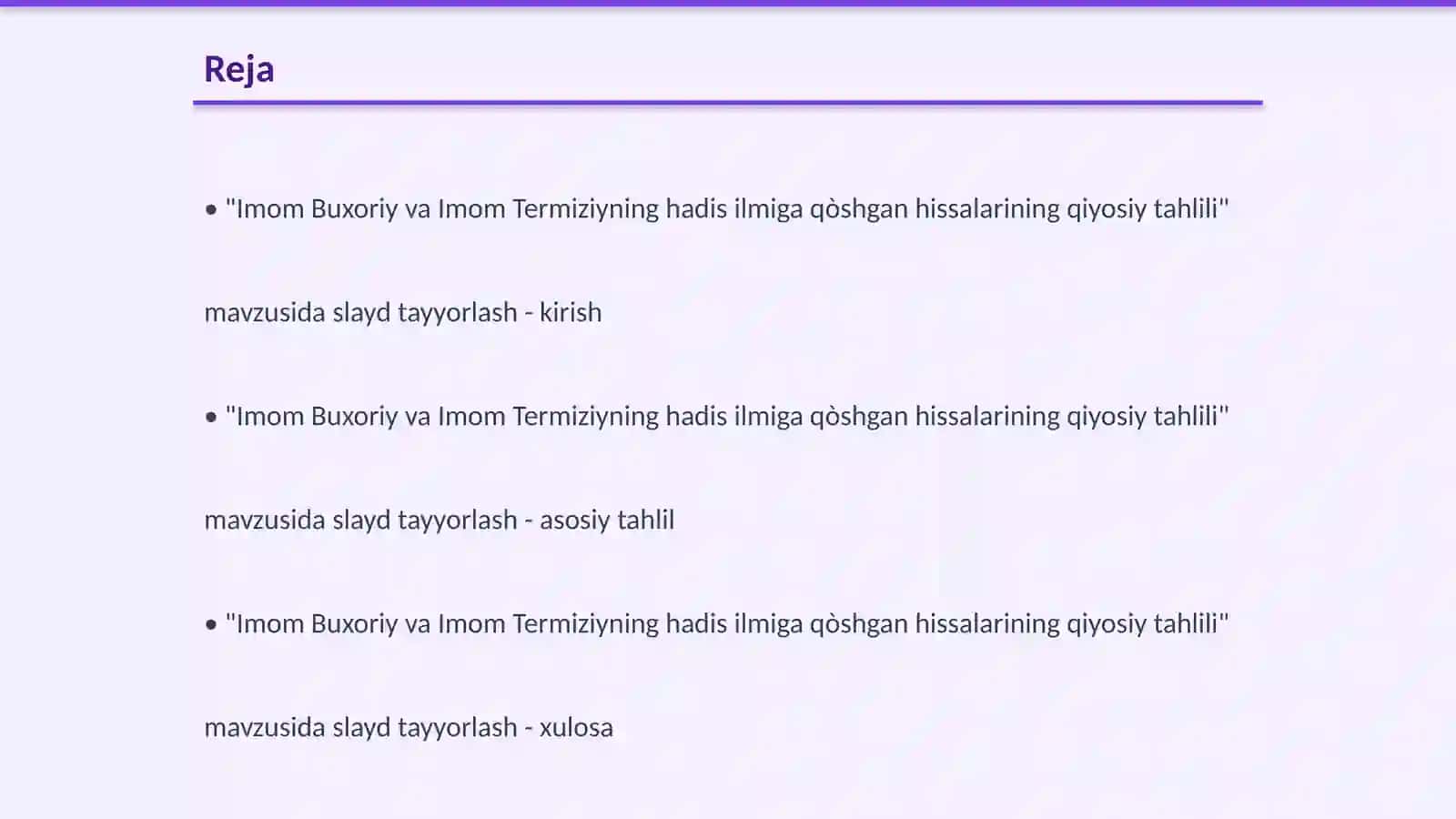 Imom Buxoriy va Imom Termiziyning hadis ilmiga qòshgan hissalarining qiyosiy tahlili 2