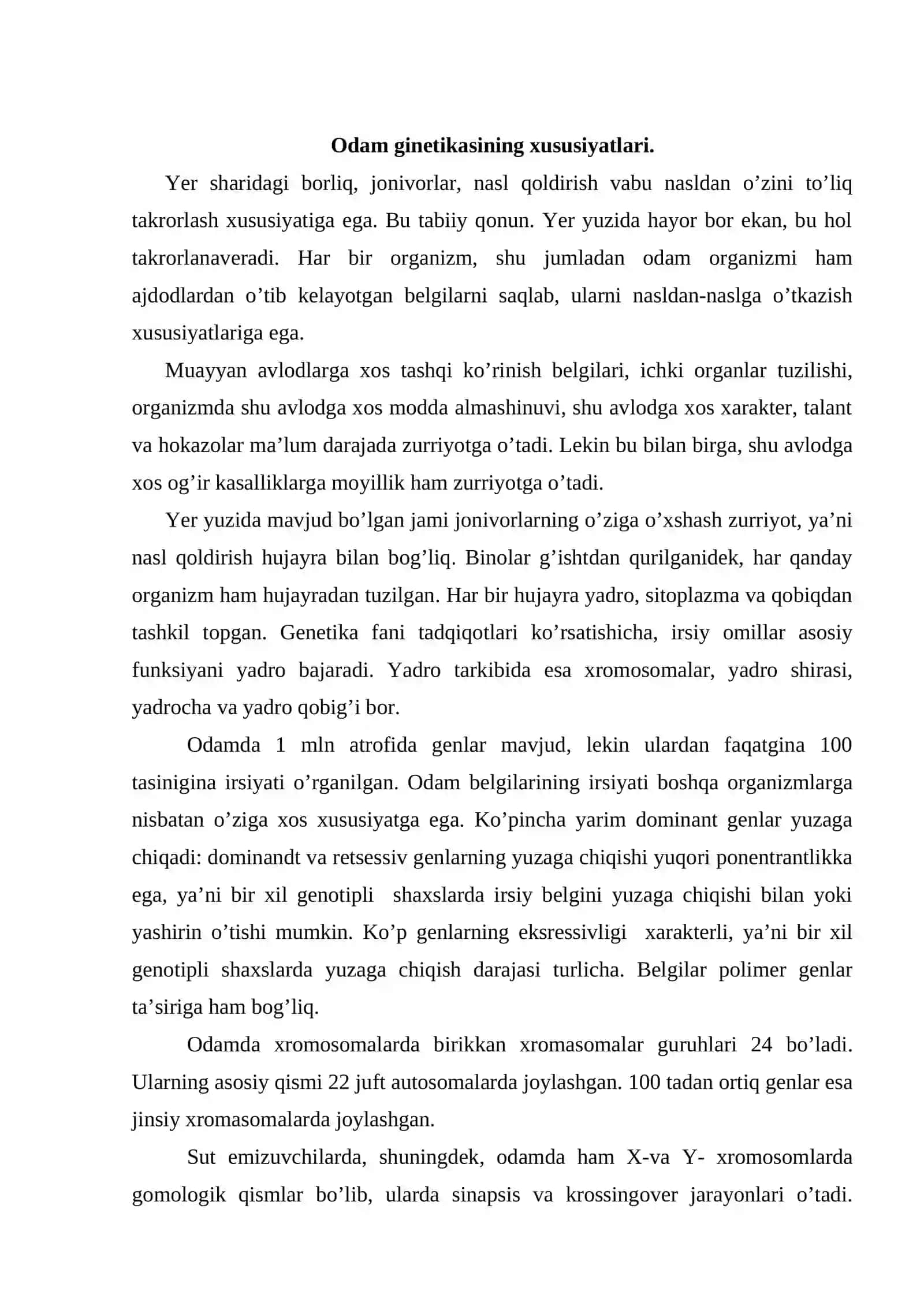 Odam ginetikasi 2