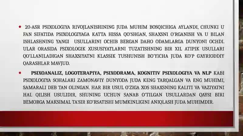 PSIXOLOGIK XIZMAT FAOLIYATINING YO’NALISHLARI 2