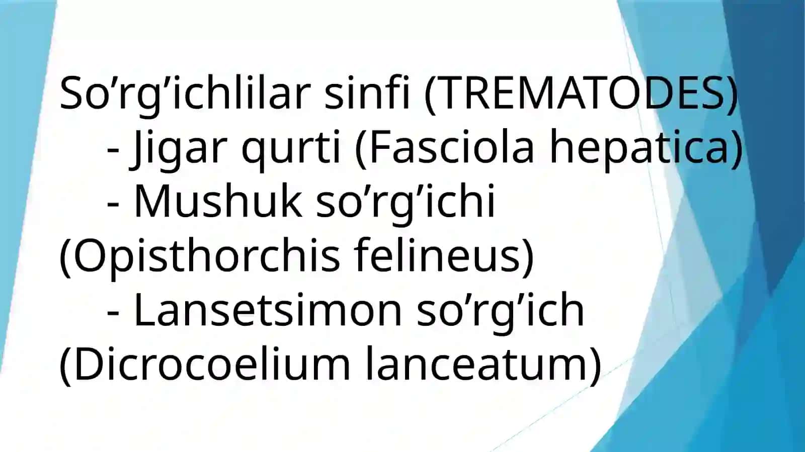 So’rg’ichlilar sinfi 2