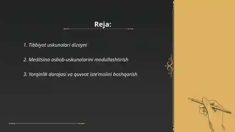 Tibbiyot uskunalari dizayni 2