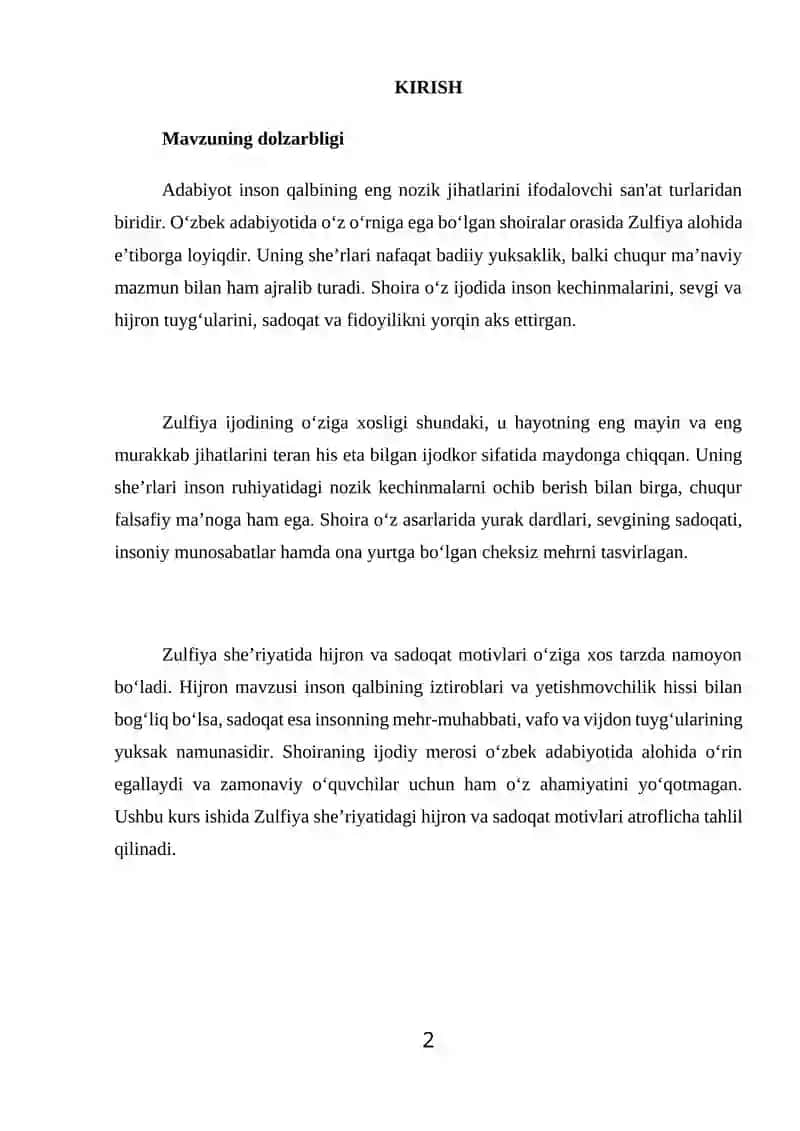 Zulfiya sheʼriyatida hijron va sadoqat motivlari 2