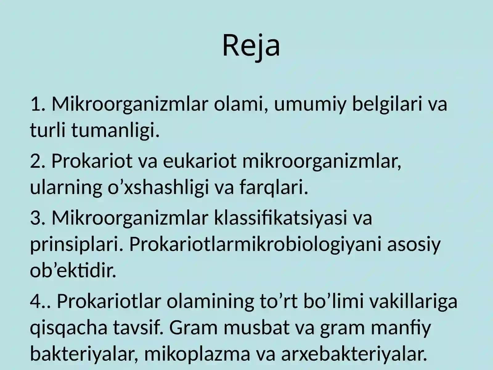 Mikroorganizmlarning zamonaviy klassifikatsiyasi 2