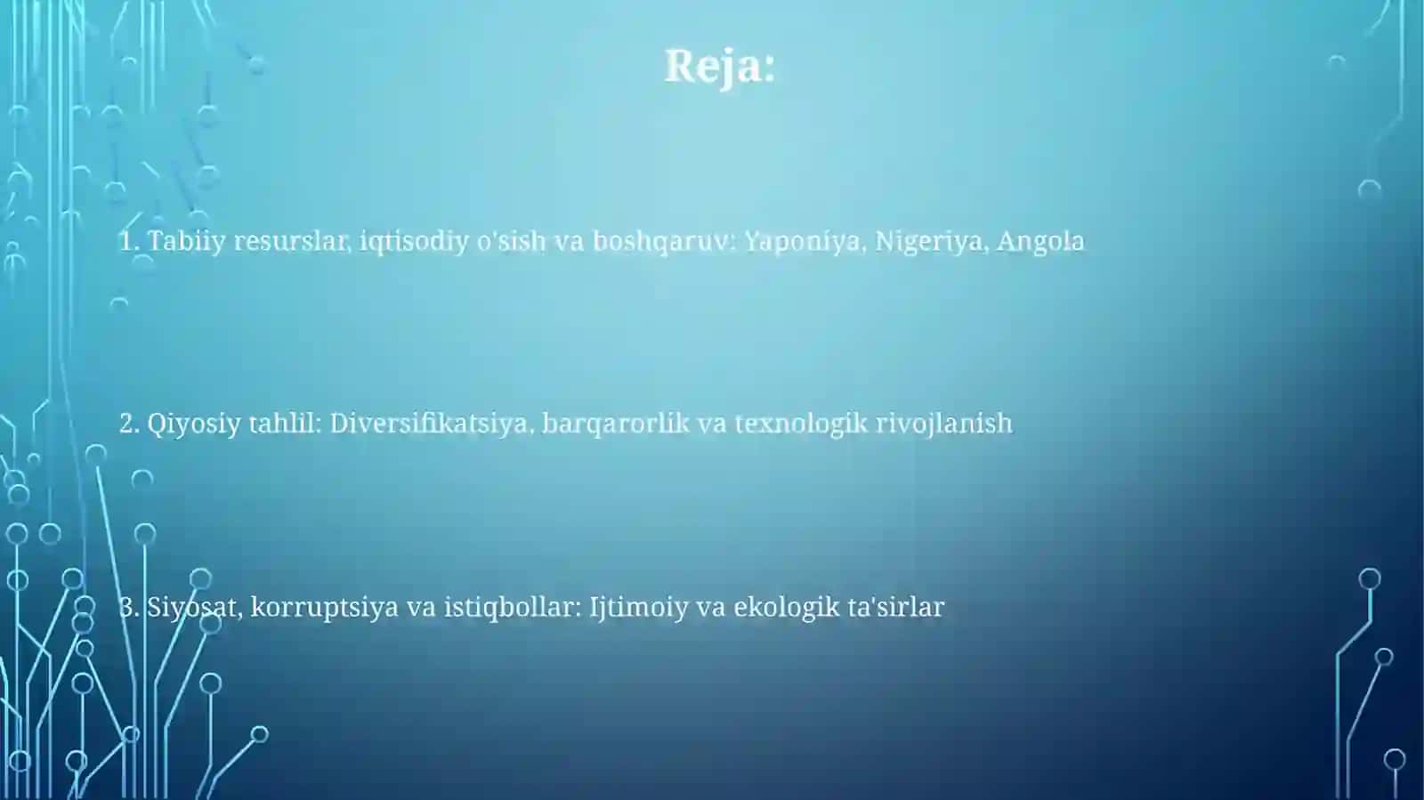 Tabiiy boyliklar va iqtisodiy rivojlanish 2