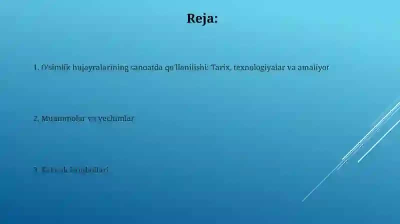 O'simliklar hujayralari sanoatda 2