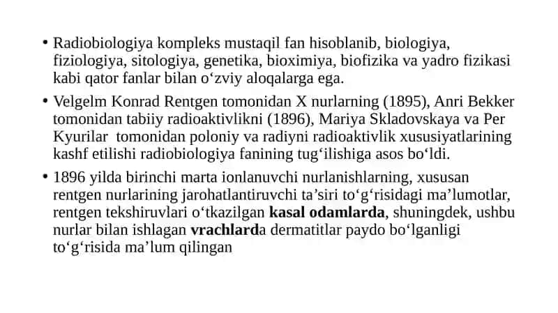 Radiobiologiyaning fizikaviyasoslari 2
