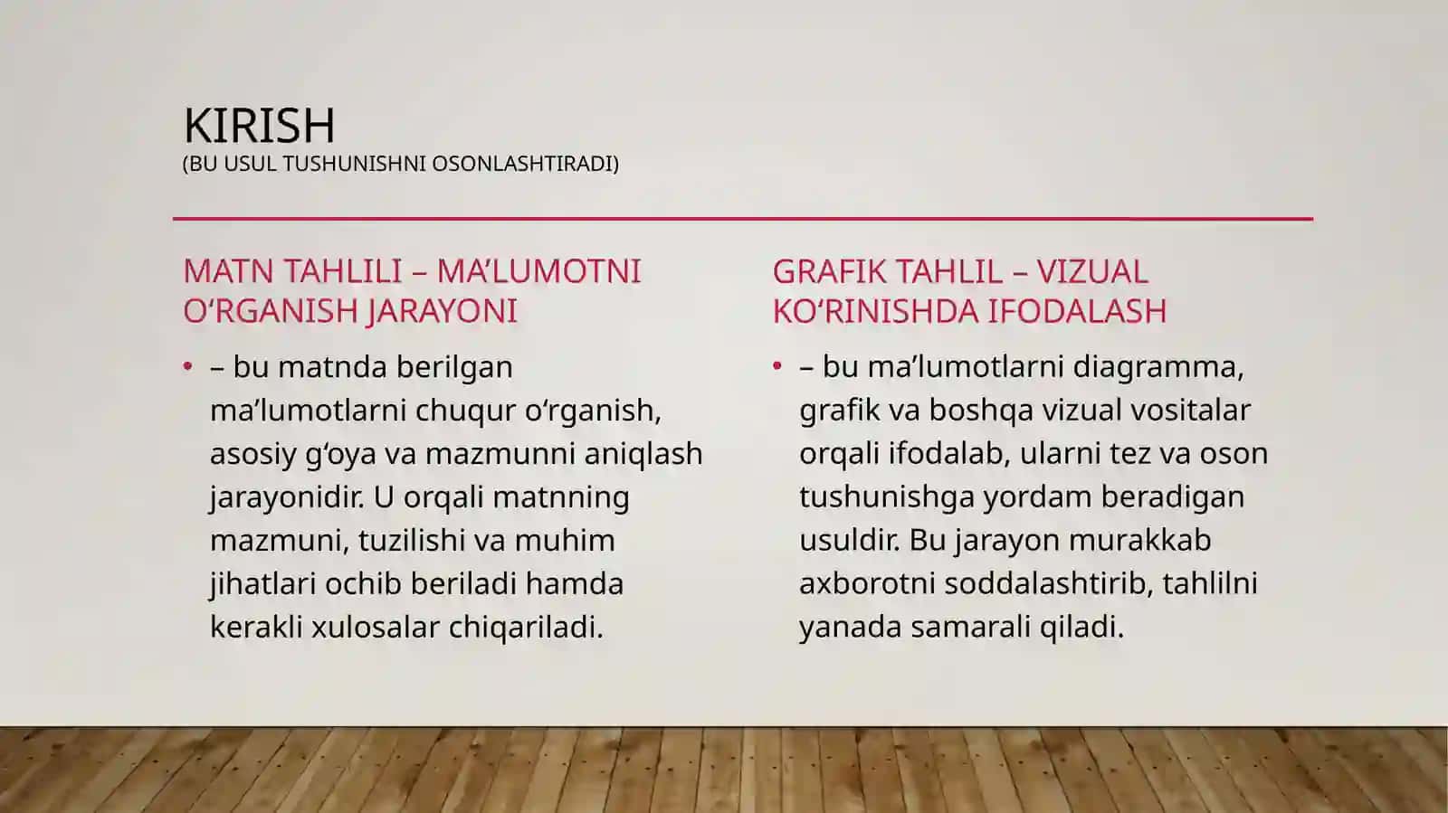 Matnlarni grafik tahlil qilish usullari 2