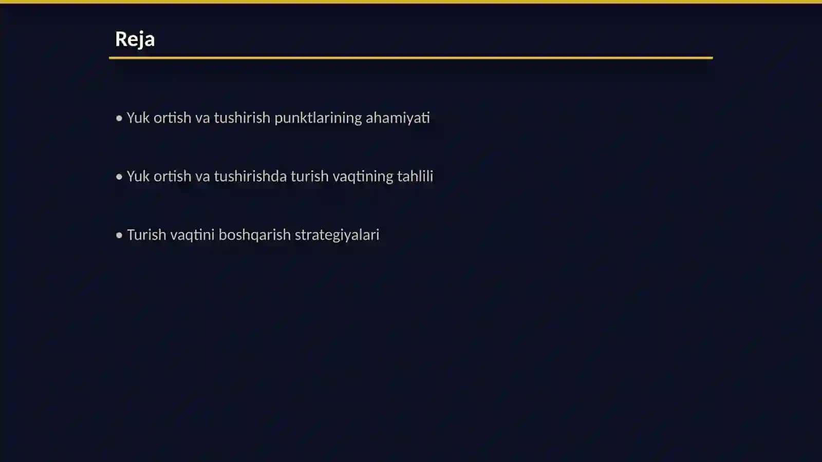 Avtomobillarning yuk ortish va tushirish punktlarida turish vaqti 2