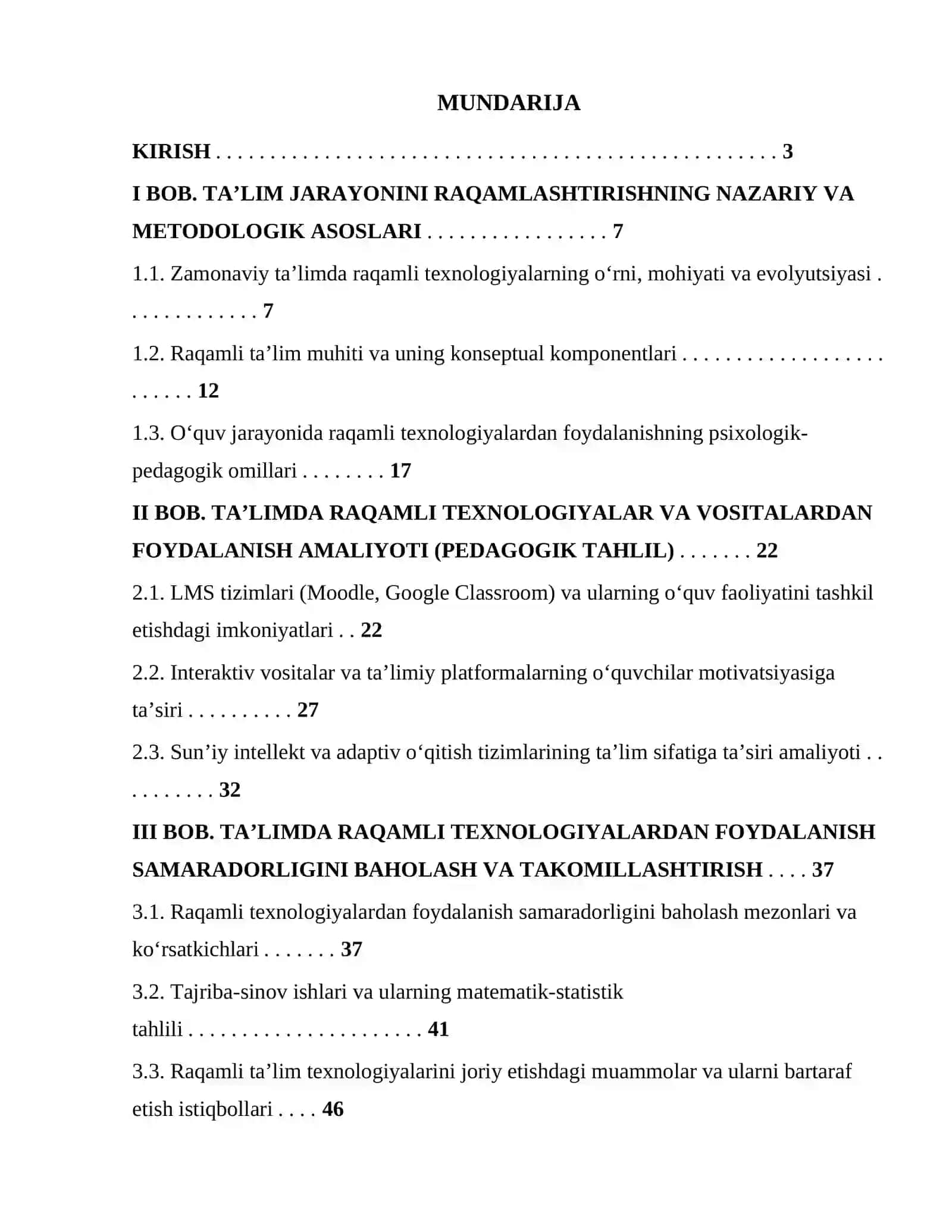 Talimda raqamli texnologiyalar kurs ishi 2