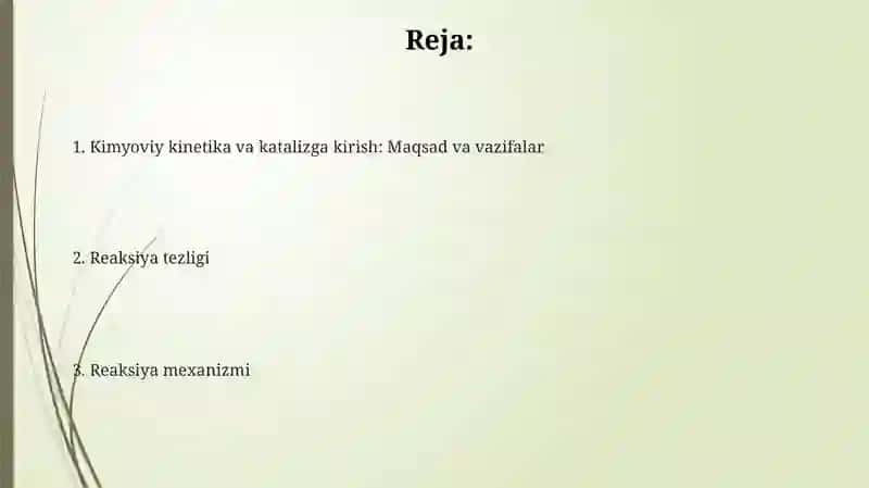 Kinetika va kataliz faniga kirish maqsadlari va vazifalari 2