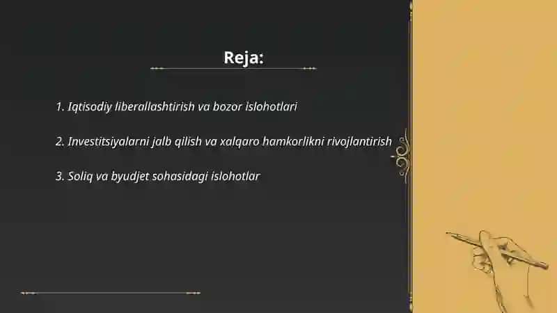 Iqtisodiy liberallashtirish va bozor islohotlari 2