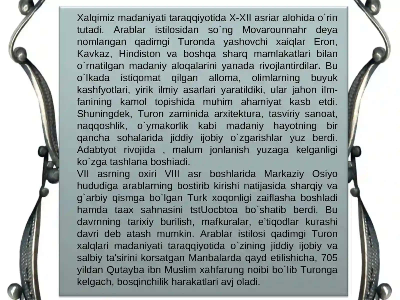 X-XII asrlar o`zbek adabiyoti 2
