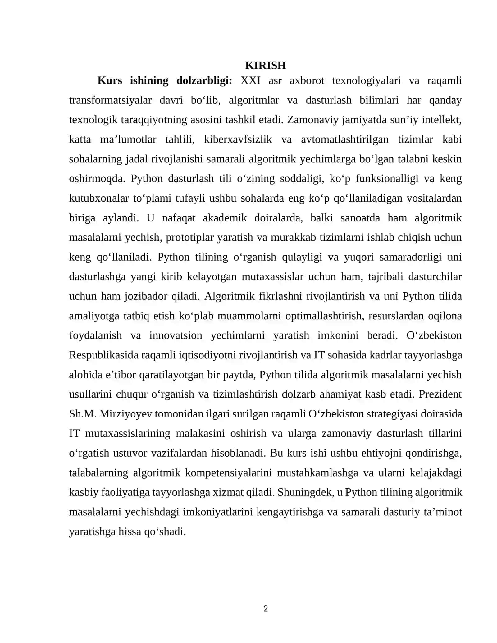 Algoritmik yechimlar 2