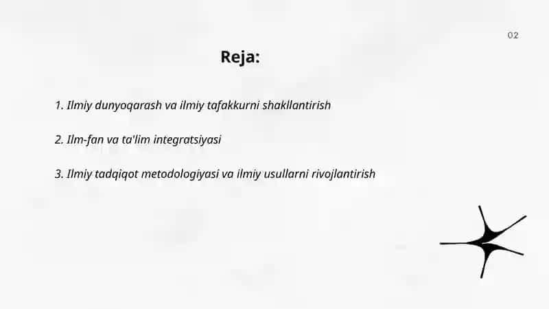 Ilmiy dunyoqarash va ilmiy tafakkurni shakllantirish 2