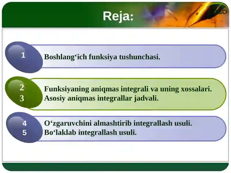 Integrallar jadvali 2