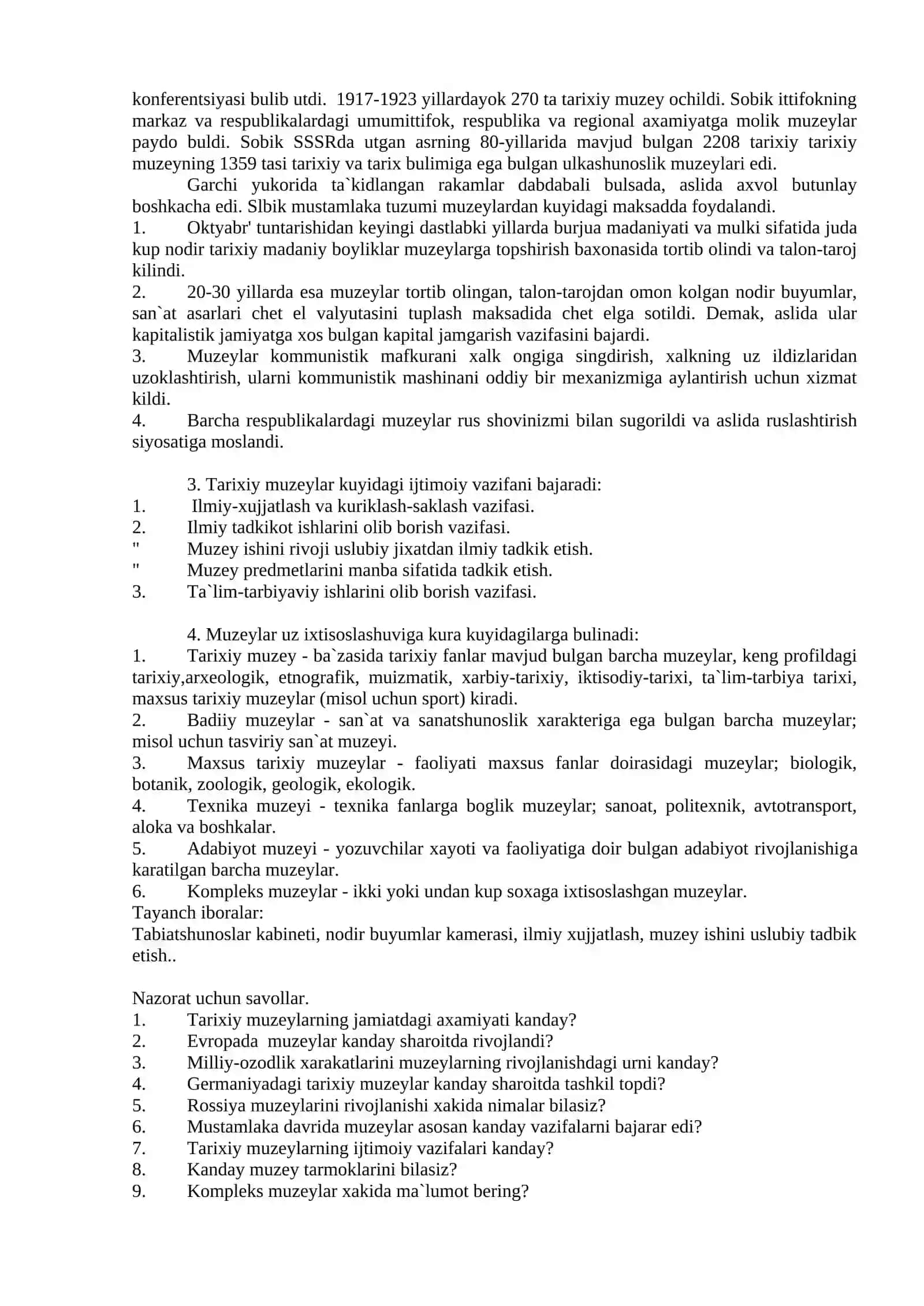5-Mavzu. Tarixiy muzeylar 2