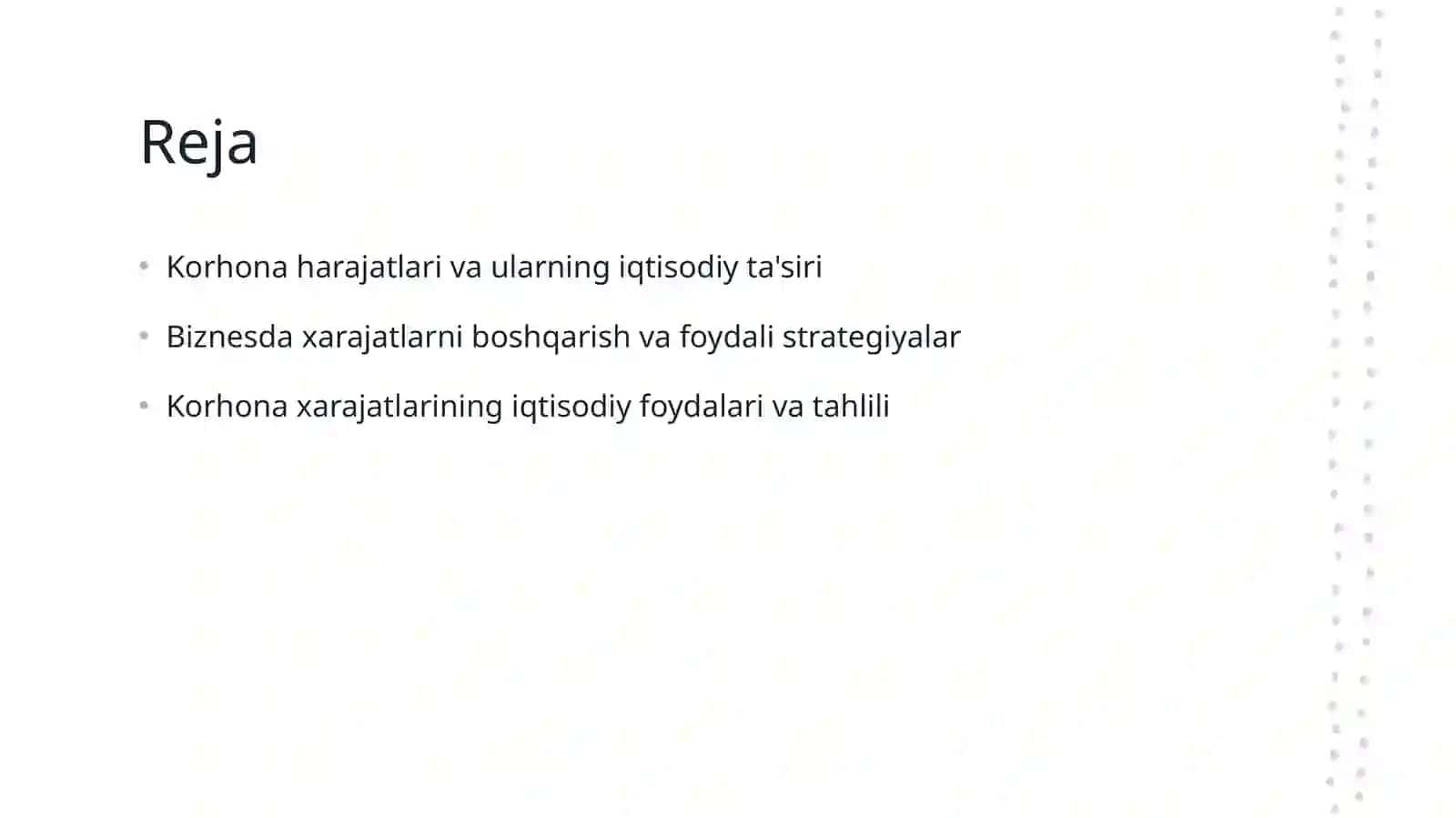 Korhona harajatlari va uning foidasi 2