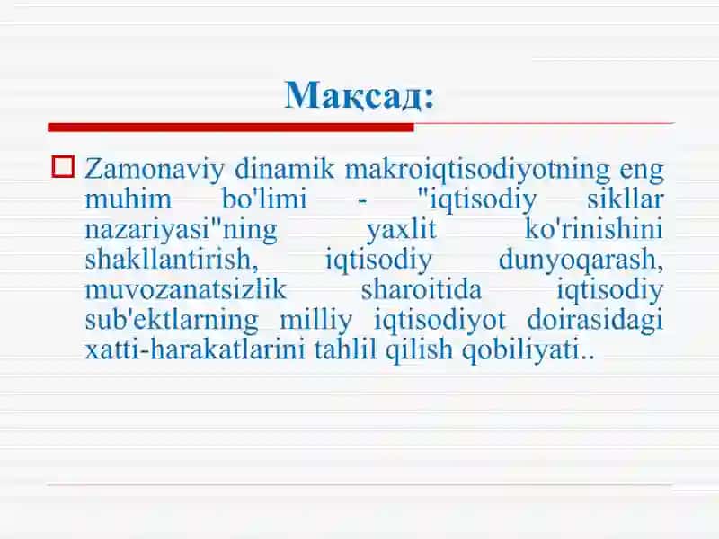 Z.Мавзу Реал иқтисодий даврлар назарияси 2
