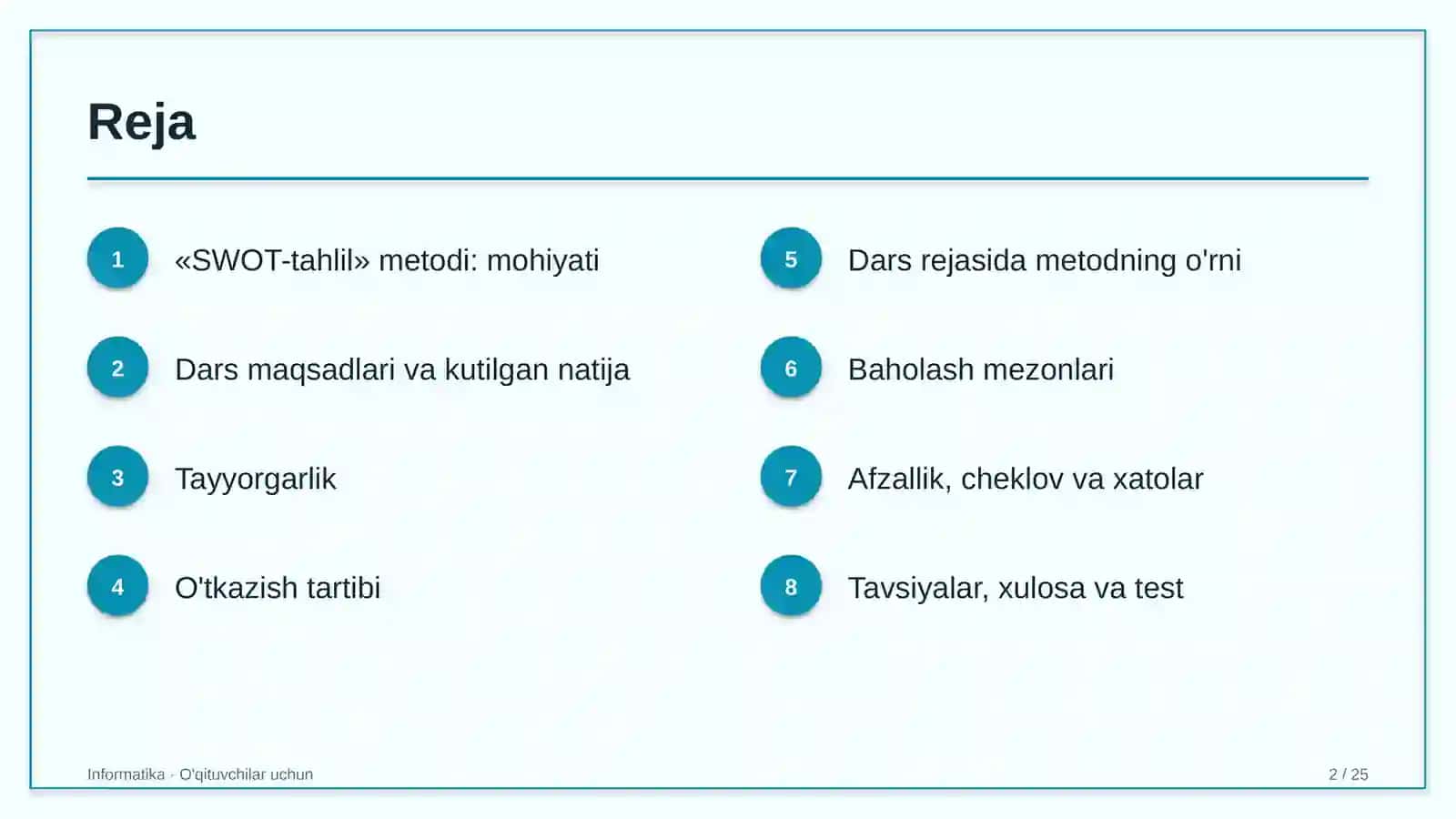 informatika darslarida swot tahlil metodidan foydalanish 6308 2