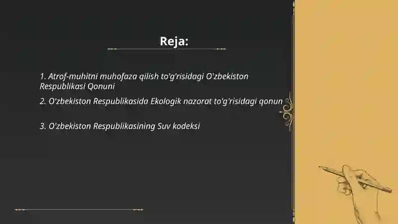 Atrof-muhitni muhofaza qilish bo'yicha qonunlar 2