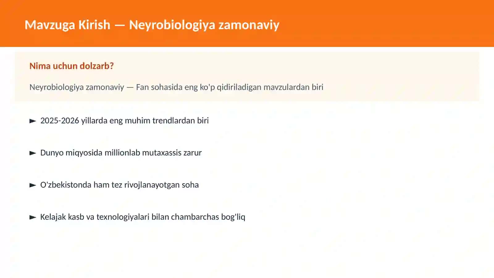 Neyrobiologiya zamonaviy 2
