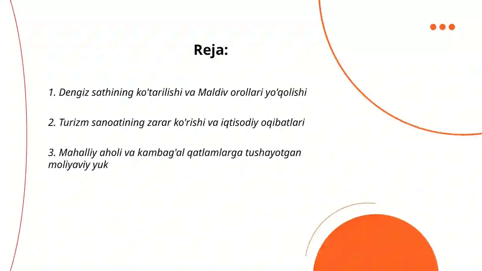 Iqlim o´zgarishi kimga qimmatga tushmoqda.Maldiv orollari 2