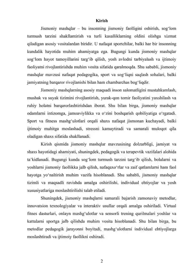 Jismoniy mashqlar 2