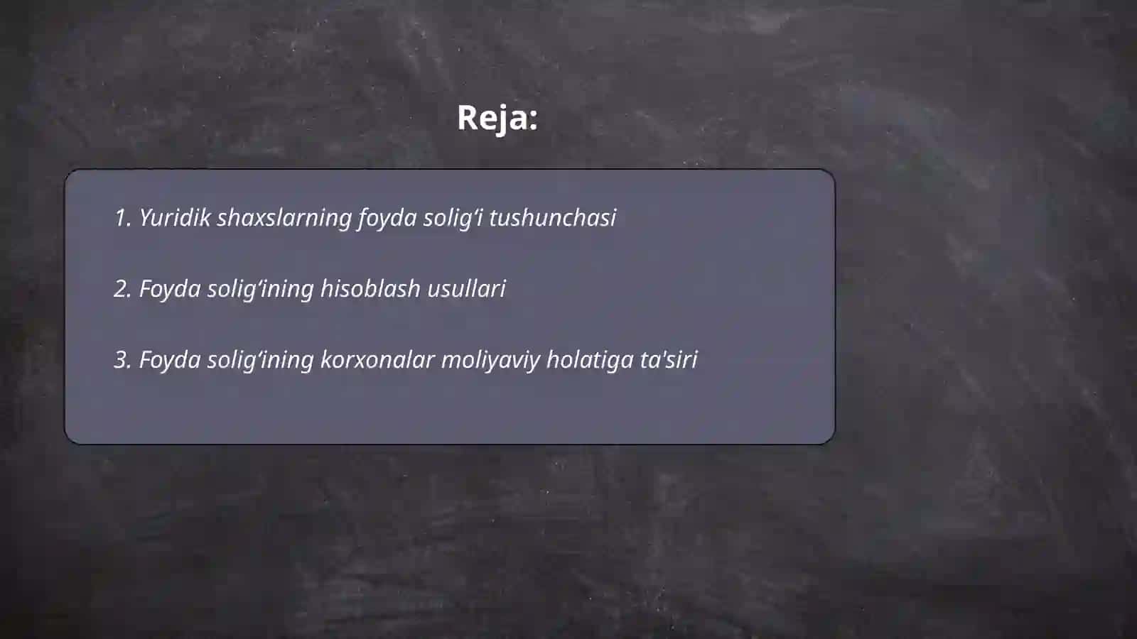 Yuridik shaxslarning foyda soligʻi tushunchasi 2