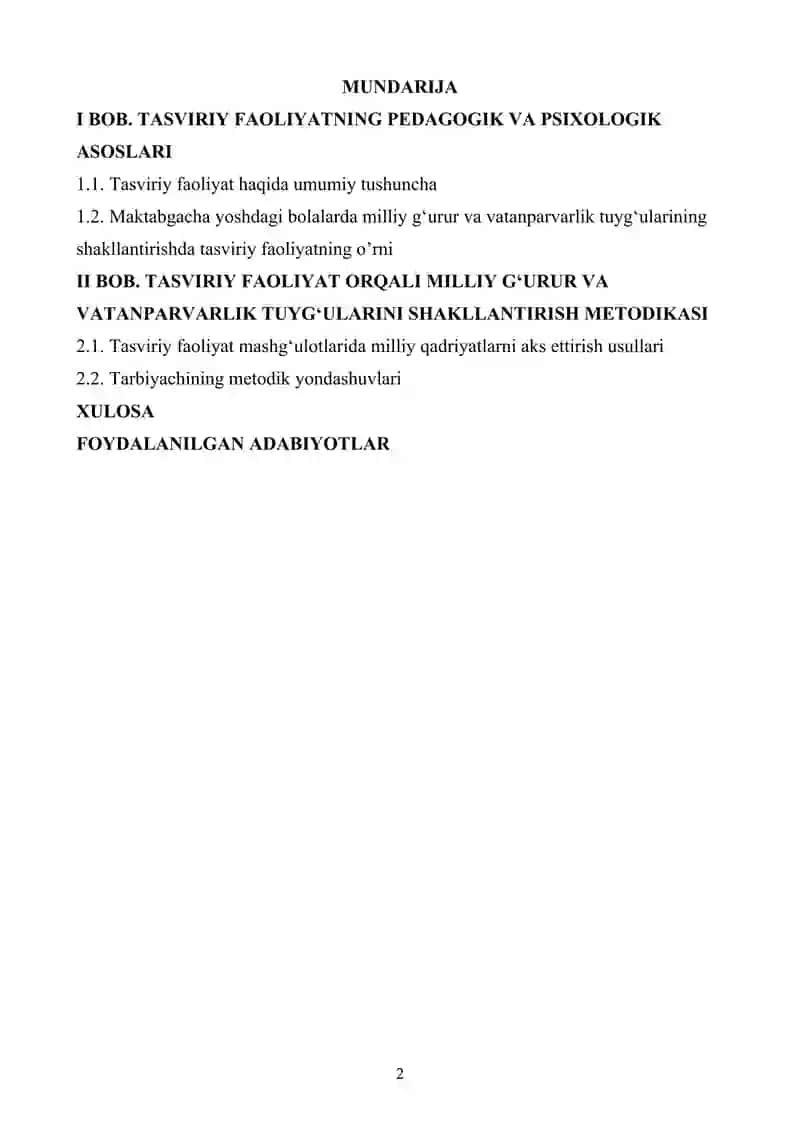 Tasviriy faoliyat orqali bolalarda milliy g‘urur va vatanparvarlik tuyg‘ularini shakllantirish 2