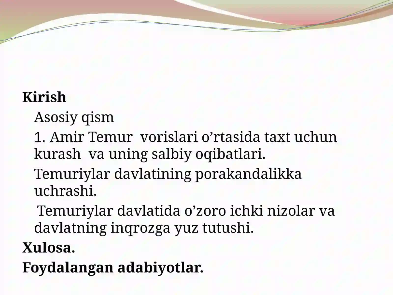 Temuriylar saltanatining inqirozga yuz tutishi 2