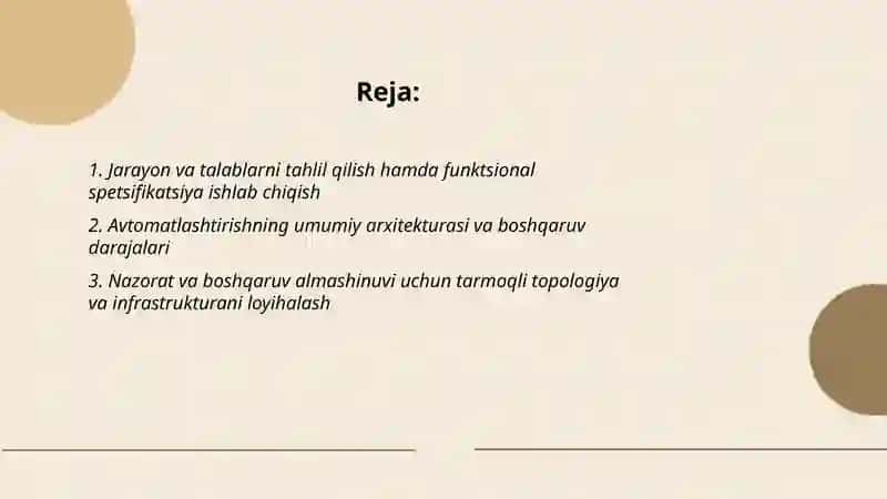 Ishlab chiqarish tarmoqlari va tizimlarini avtomatlashtirishning konseptual loyihasi 2