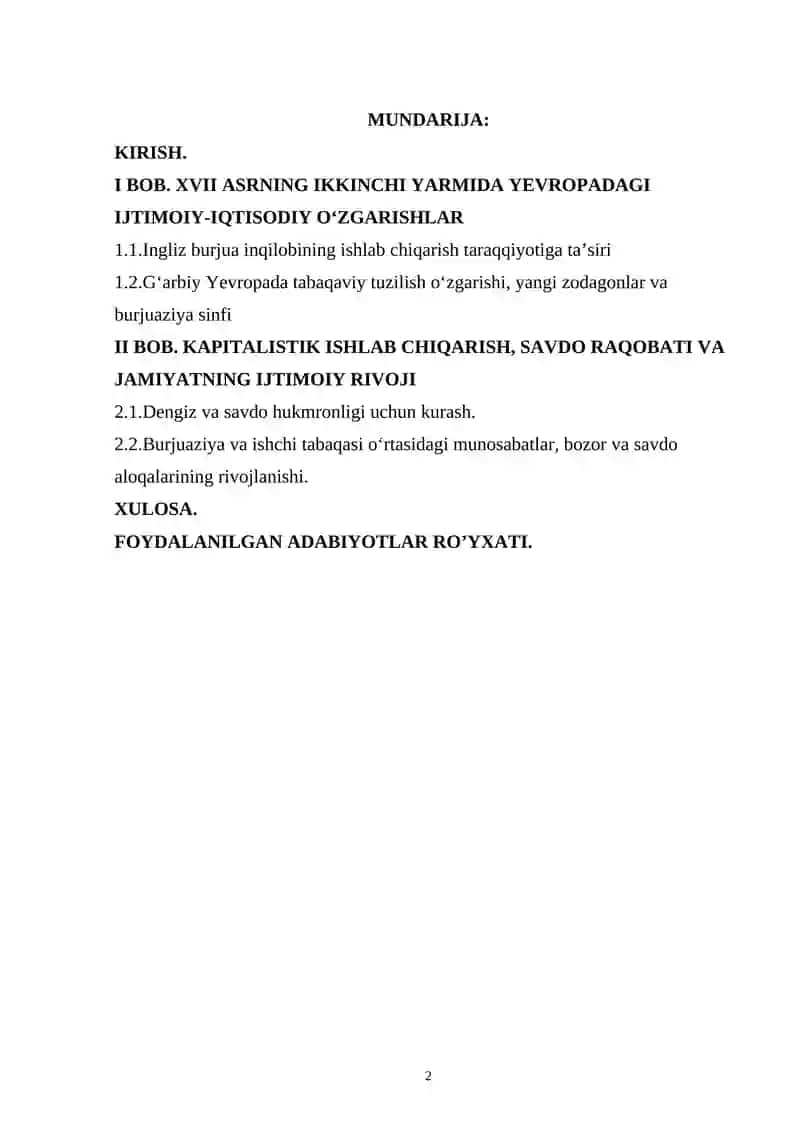 XVII-ASRNING IKKINCHI YARMIDA KAPITAL ISHLAB CHIQARISHNING ASOSIY XUSUSIYATLARI 2