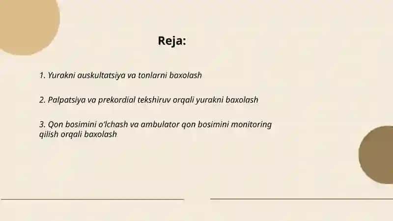 Yurakni auskultatsiya va tonlarni baxolash 2