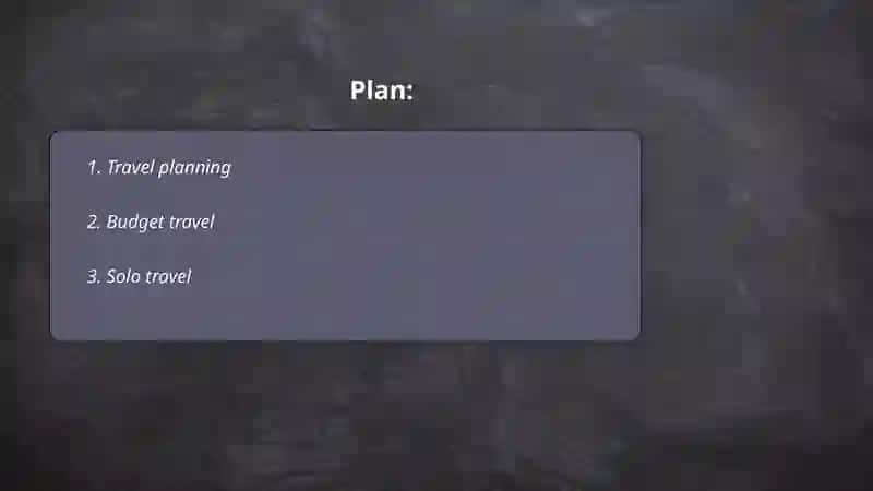 Travel Planning Tips 2