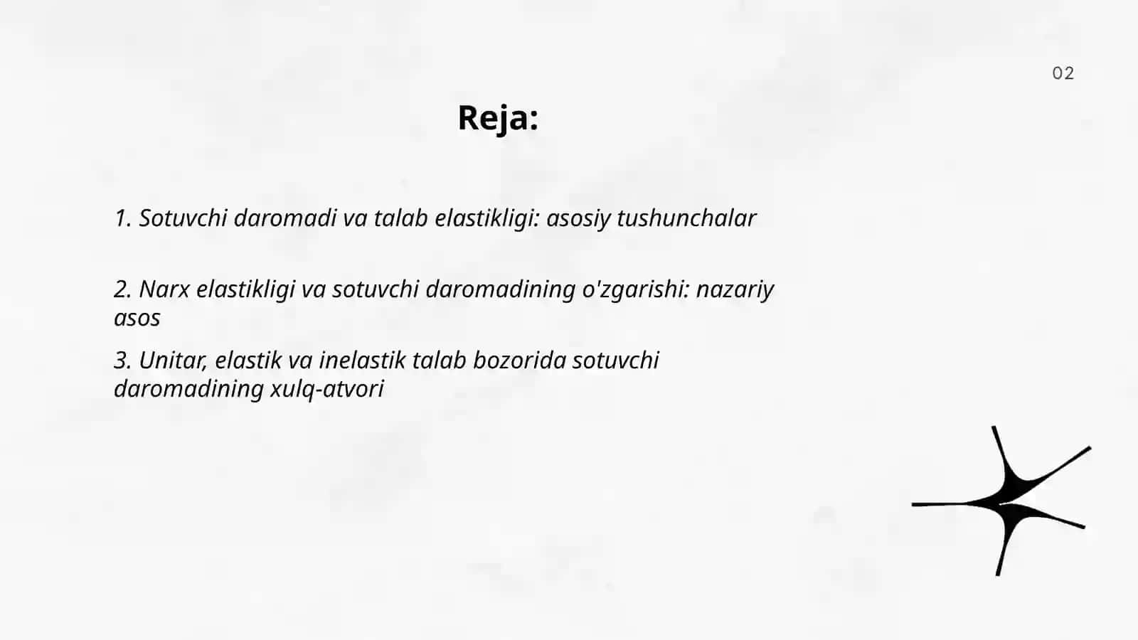 Sotuvchi daromadini talan elastikligiga kora tahlil qilish 2