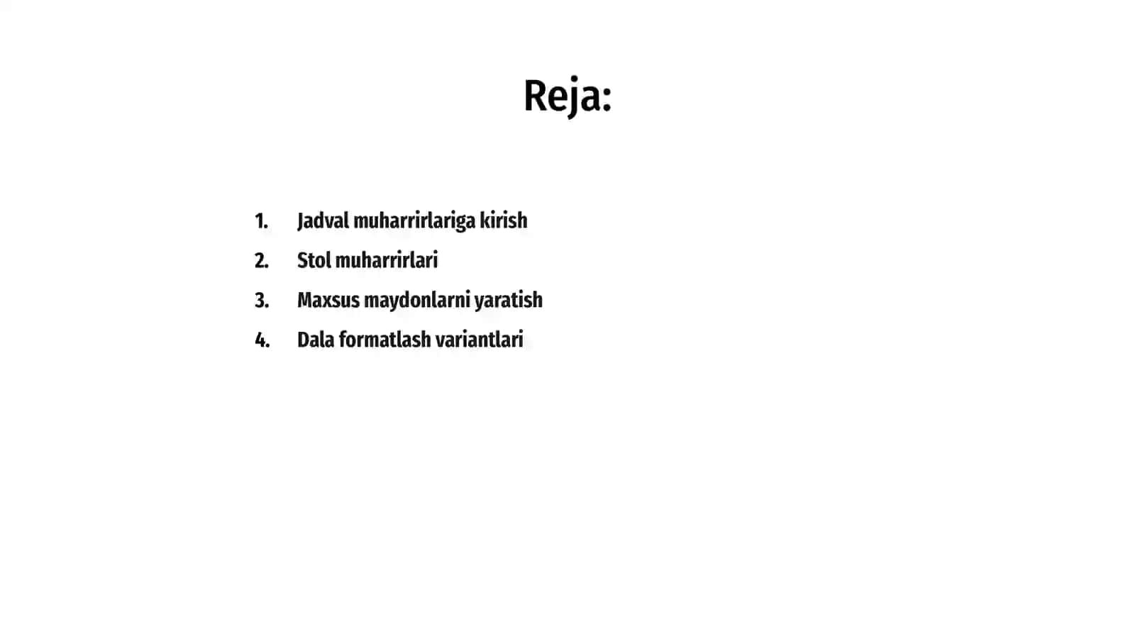 Jadval muharrirlari yordamida sohalar chizmalarini hosil qilish 2