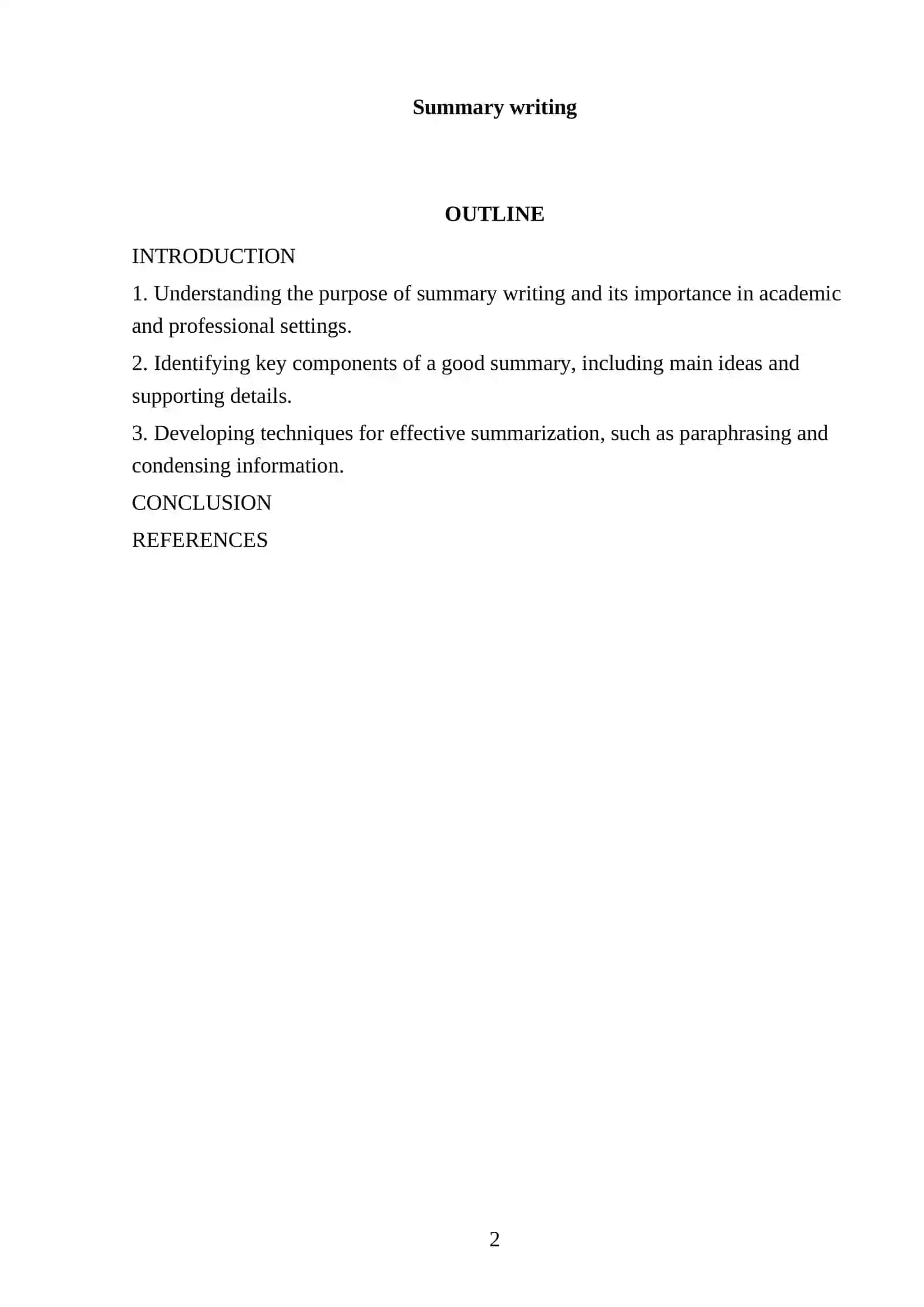 Summary writing 2