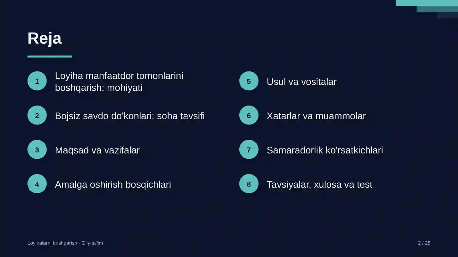 bojsiz savdo do'konlarida loyiha manfaatdor tomonlarini boshqarish 4713 2