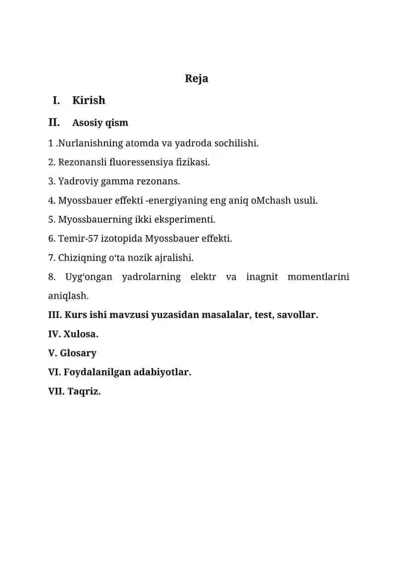 Atom yadro fizikasi KURS ISHI 2