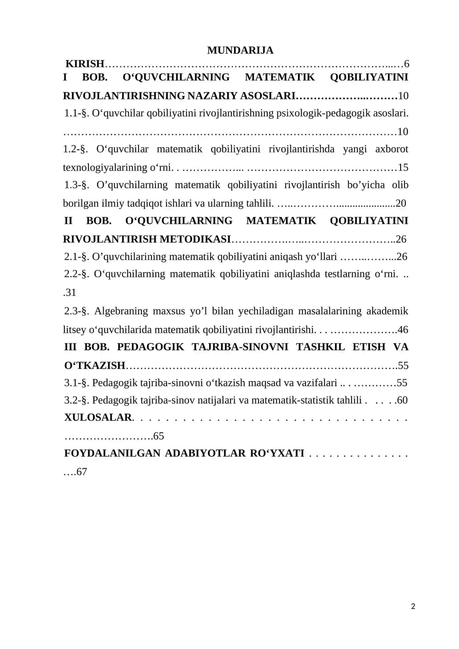 О‘QUVCHILARNING MATЕMATIK QОBILIYATIGA QARAB TANLASH USULI 2