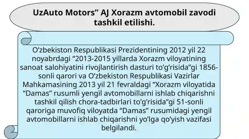 UzAutoMotors” АJXorazm 2