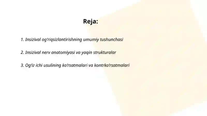 Insizival ogʻriqsizlantirishning ogʻiz ichi va tashqi usuli 2