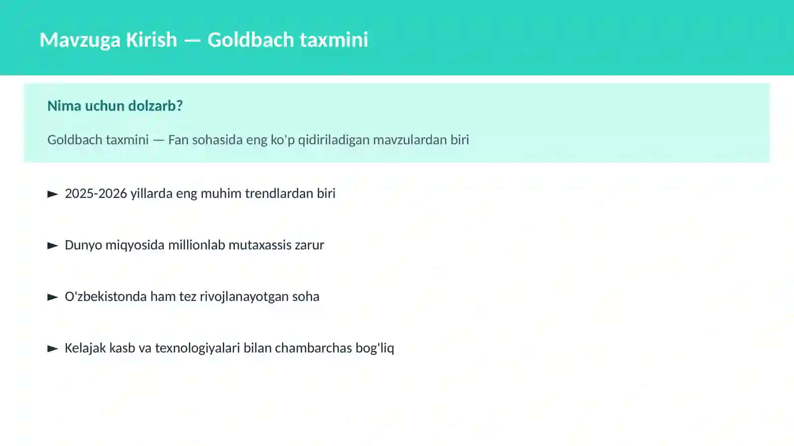 Goldbach taxmini 2