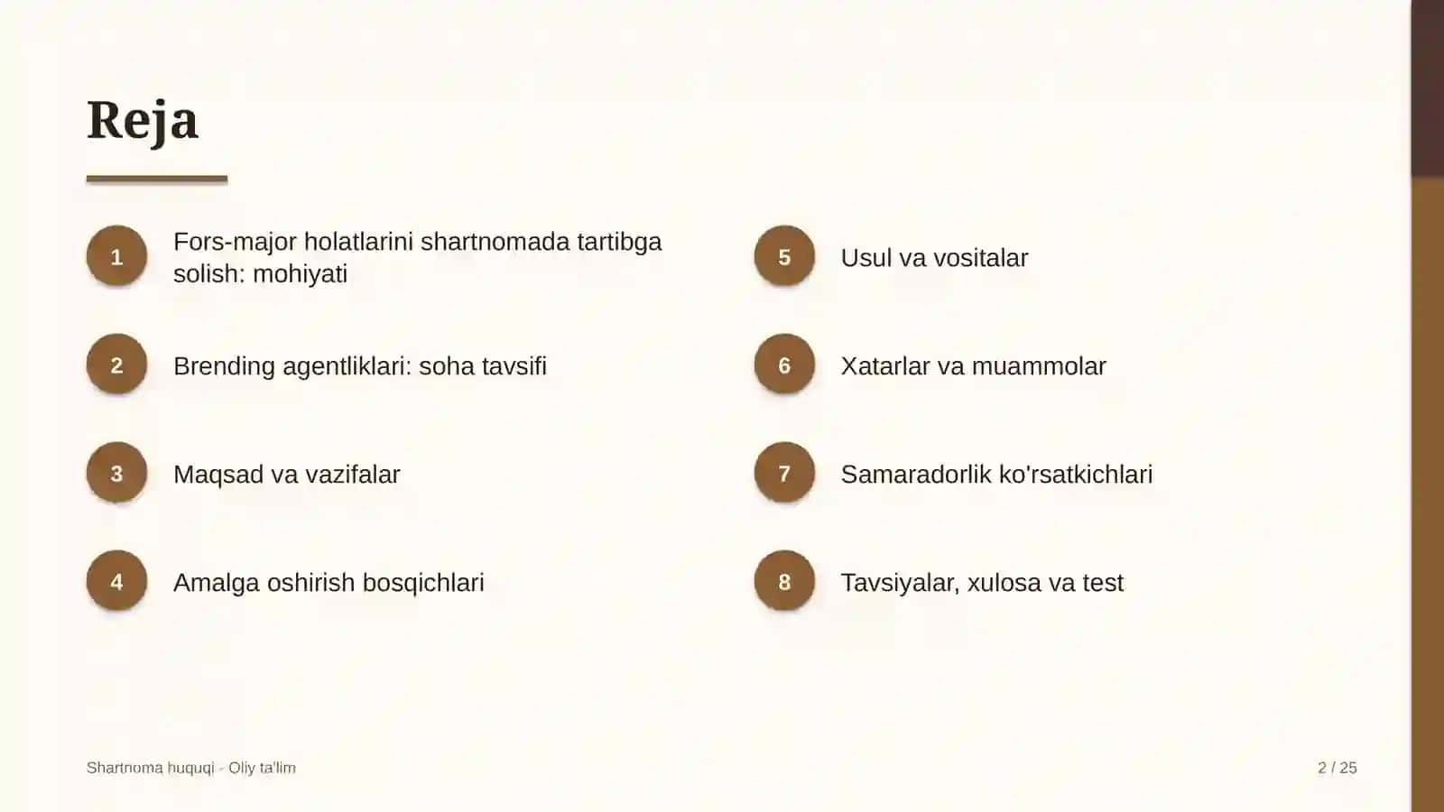 brending agentliklarida fors major holatlarini shartnomada tartibga solish 1957 2