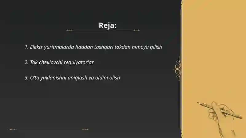 Oʻzgarmas tok matorli elektr yuritmalarda qoʻllanadigan himoya apparatlari 2