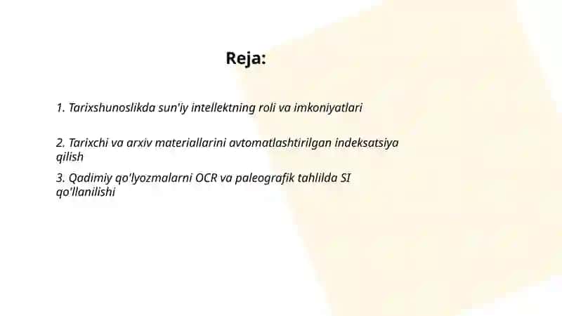 Tarixch va sun'iy intellekt 2