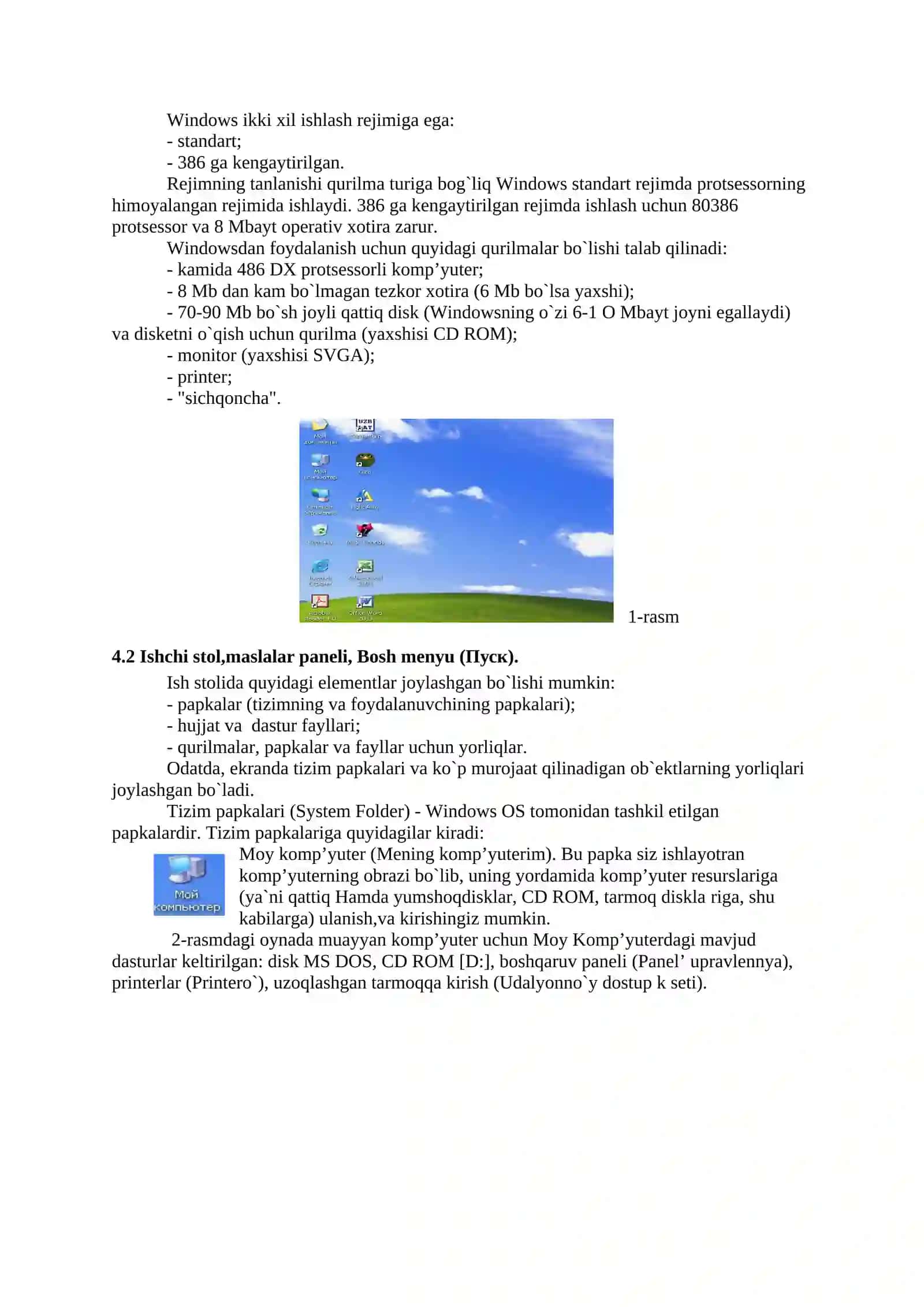 Windows operatsion sistemasi 2